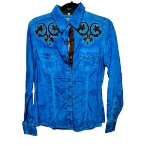 Cowgirl Legend Blue rodeo Show Shirt M